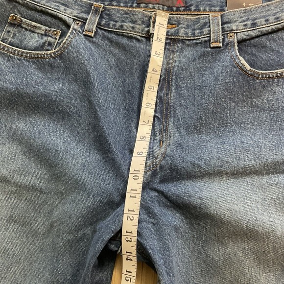 PERRY ELLIS AMERICA Mens VTG Blue Jeans 420 Stonewash Loose Straight Leg 34 X 30 - Picture 4 of 10